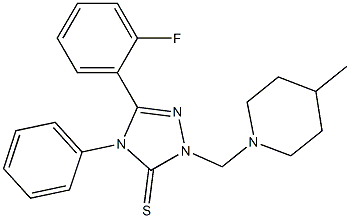 5-(2-fluorophenyl)-2-[(4-methylpiperidin-1-yl)methyl]-4-phenyl-1,2,4-triazole-3-thione 구조식 이미지