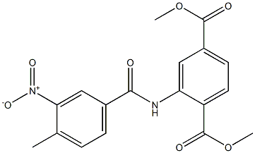 dimethyl 2-[(4-methyl-3-nitrobenzoyl)amino]benzene-1,4-dicarboxylate 구조식 이미지