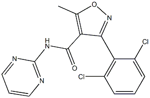 3-(2,6-dichlorophenyl)-5-methyl-N-pyrimidin-2-yl-1,2-oxazole-4-carboxamide Structure