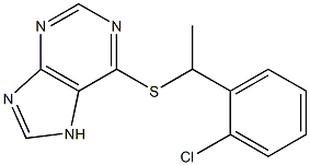 6-[1-(2-chlorophenyl)ethylsulfanyl]-7H-purine 구조식 이미지