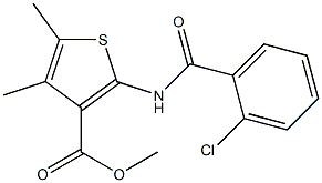 methyl 2-[(2-chlorobenzoyl)amino]-4,5-dimethylthiophene-3-carboxylate Structure