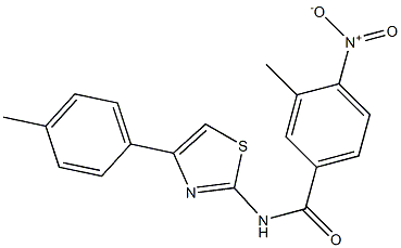 3-methyl-N-[4-(4-methylphenyl)-1,3-thiazol-2-yl]-4-nitrobenzamide Structure