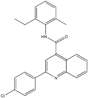 2-(4-chlorophenyl)-N-(2-ethyl-6-methylphenyl)quinoline-4-carboxamide 구조식 이미지