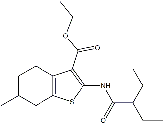 ethyl 2-(2-ethylbutanoylamino)-6-methyl-4,5,6,7-tetrahydro-1-benzothiophene-3-carboxylate Structure