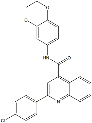 2-(4-chlorophenyl)-N-(2,3-dihydro-1,4-benzodioxin-6-yl)quinoline-4-carboxamide Structure