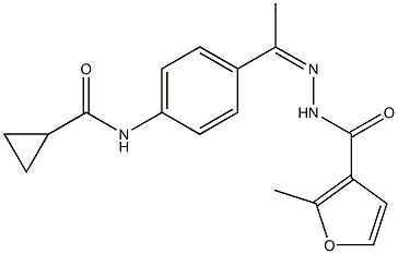 N-[(Z)-1-[4-(cyclopropanecarbonylamino)phenyl]ethylideneamino]-2-methylfuran-3-carboxamide 구조식 이미지