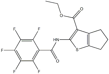 ethyl 2-[(2,3,4,5,6-pentafluorobenzoyl)amino]-5,6-dihydro-4H-cyclopenta[b]thiophene-3-carboxylate Structure