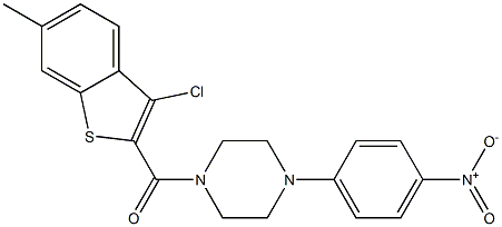 (3-chloro-6-methyl-1-benzothiophen-2-yl)-[4-(4-nitrophenyl)piperazin-1-yl]methanone 구조식 이미지