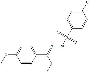 4-chloro-N-[(E)-1-(4-methoxyphenyl)propylideneamino]benzenesulfonamide 구조식 이미지