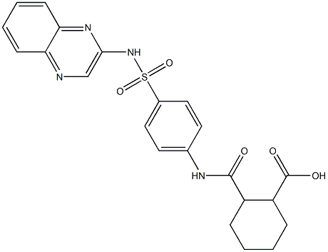 2-[[4-(quinoxalin-2-ylsulfamoyl)phenyl]carbamoyl]cyclohexane-1-carboxylic acid Structure