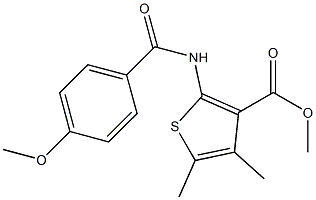 methyl 2-[(4-methoxybenzoyl)amino]-4,5-dimethylthiophene-3-carboxylate 구조식 이미지