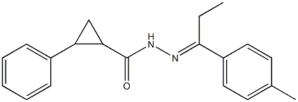 N-[(E)-1-(4-methylphenyl)propylideneamino]-2-phenylcyclopropane-1-carboxamide 구조식 이미지