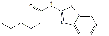 N-(6-methyl-1,3-benzothiazol-2-yl)hexanamide 구조식 이미지