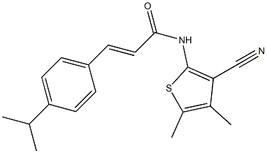 (E)-N-(3-cyano-4,5-dimethylthiophen-2-yl)-3-(4-propan-2-ylphenyl)prop-2-enamide 구조식 이미지