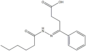 (4E)-4-(hexanoylhydrazinylidene)-4-phenylbutanoic acid 구조식 이미지