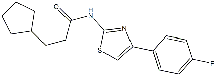 3-cyclopentyl-N-[4-(4-fluorophenyl)-1,3-thiazol-2-yl]propanamide Structure