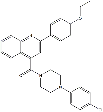 [4-(4-chlorophenyl)piperazin-1-yl]-[2-(4-ethoxyphenyl)quinolin-4-yl]methanone 구조식 이미지