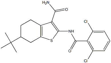 6-tert-butyl-2-[(2,6-dichlorobenzoyl)amino]-4,5,6,7-tetrahydro-1-benzothiophene-3-carboxamide Structure