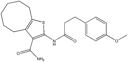 2-[3-(4-methoxyphenyl)propanoylamino]-4,5,6,7,8,9-hexahydrocycloocta[b]thiophene-3-carboxamide Structure