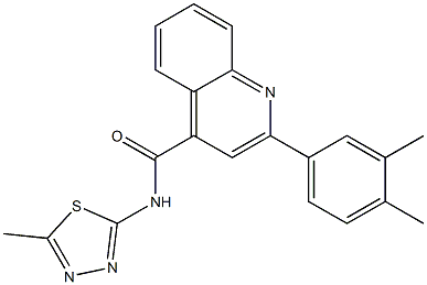 2-(3,4-dimethylphenyl)-N-(5-methyl-1,3,4-thiadiazol-2-yl)quinoline-4-carboxamide 구조식 이미지