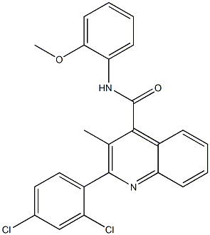 2-(2,4-dichlorophenyl)-N-(2-methoxyphenyl)-3-methylquinoline-4-carboxamide 구조식 이미지