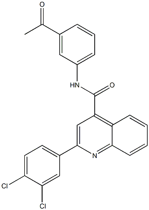 N-(3-acetylphenyl)-2-(3,4-dichlorophenyl)quinoline-4-carboxamide 구조식 이미지