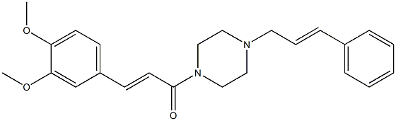 (E)-3-(3,4-dimethoxyphenyl)-1-[4-[(E)-3-phenylprop-2-enyl]piperazin-1-yl]prop-2-en-1-one Structure