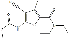 methyl N-[3-cyano-5-(diethylcarbamoyl)-4-methylthiophen-2-yl]carbamate 구조식 이미지