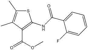 methyl 2-[(2-fluorobenzoyl)amino]-4,5-dimethylthiophene-3-carboxylate 구조식 이미지