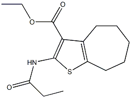 ethyl 2-(propanoylamino)-5,6,7,8-tetrahydro-4H-cyclohepta[b]thiophene-3-carboxylate 구조식 이미지