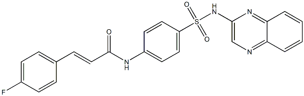 (E)-3-(4-fluorophenyl)-N-[4-(quinoxalin-2-ylsulfamoyl)phenyl]prop-2-enamide 구조식 이미지