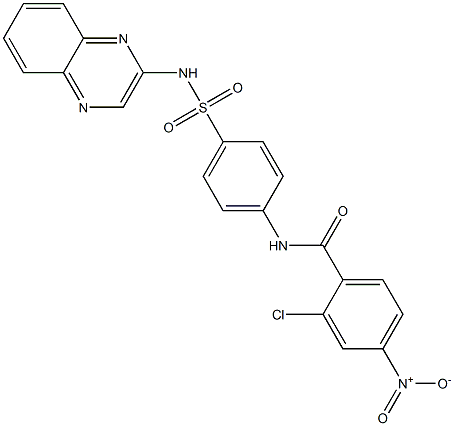 2-chloro-4-nitro-N-[4-(quinoxalin-2-ylsulfamoyl)phenyl]benzamide Structure