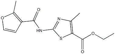 ethyl 4-methyl-2-[(2-methylfuran-3-carbonyl)amino]-1,3-thiazole-5-carboxylate 구조식 이미지