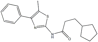 3-cyclopentyl-N-(5-methyl-4-phenyl-1,3-thiazol-2-yl)propanamide 구조식 이미지