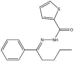 N-[(E)-1-phenylpentylideneamino]thiophene-2-carboxamide 구조식 이미지