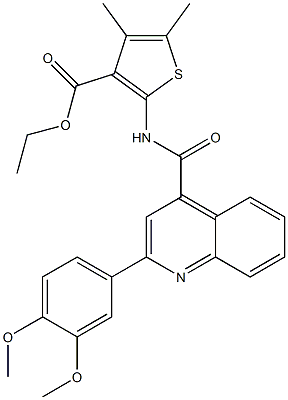 ethyl 2-[[2-(3,4-dimethoxyphenyl)quinoline-4-carbonyl]amino]-4,5-dimethylthiophene-3-carboxylate Structure