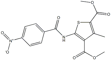 dimethyl 3-methyl-5-[(4-nitrobenzoyl)amino]thiophene-2,4-dicarboxylate 구조식 이미지