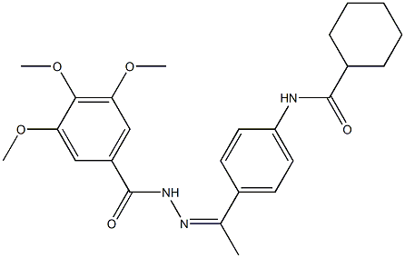 N-[(Z)-1-[4-(cyclohexanecarbonylamino)phenyl]ethylideneamino]-3,4,5-trimethoxybenzamide Structure