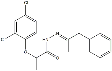 2-(2,4-dichlorophenoxy)-N-[(E)-1-phenylpropan-2-ylideneamino]propanamide Structure