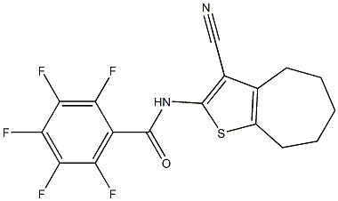 N-(3-cyano-5,6,7,8-tetrahydro-4H-cyclohepta[b]thiophen-2-yl)-2,3,4,5,6-pentafluorobenzamide 구조식 이미지