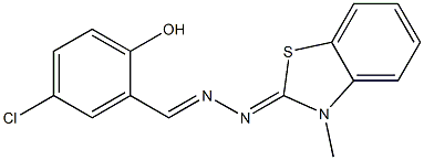 4-chloro-2-((E)-((Z)-(3-methylbenzo[d]thiazol-2(3H)-ylidene)hydrazono)methyl)phenol 구조식 이미지