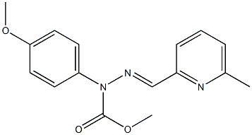 (4-methoxyphenyl)methyl N-[(E)-(6-methylpyridin-2-yl)methylideneamino]carbamate 구조식 이미지