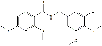 2-methoxy-4-methylsulfanyl-N-[(3,4,5-trimethoxyphenyl)methyl]benzamide Structure