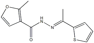 2-methyl-N-[(E)-1-thiophen-2-ylethylideneamino]furan-3-carboxamide 구조식 이미지