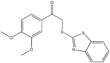 2-(1,3-benzothiazol-2-ylsulfanyl)-1-(3,4-dimethoxyphenyl)ethanone 구조식 이미지