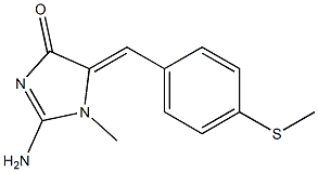 (5Z)-2-amino-1-methyl-5-[(4-methylsulfanylphenyl)methylidene]imidazol-4-one 구조식 이미지