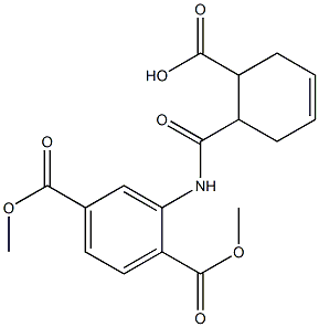 6-[[2,5-bis(methoxycarbonyl)phenyl]carbamoyl]cyclohex-3-ene-1-carboxylic acid 구조식 이미지