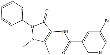 5-bromo-N-(1,5-dimethyl-3-oxo-2-phenylpyrazol-4-yl)pyridine-3-carboxamide Structure