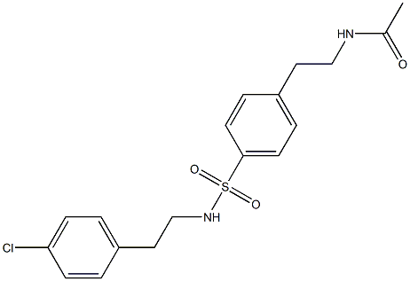 N-[2-[4-[2-(4-chlorophenyl)ethylsulfamoyl]phenyl]ethyl]acetamide 구조식 이미지