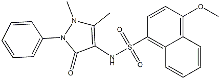 N-(1,5-dimethyl-3-oxo-2-phenylpyrazol-4-yl)-4-methoxynaphthalene-1-sulfonamide 구조식 이미지